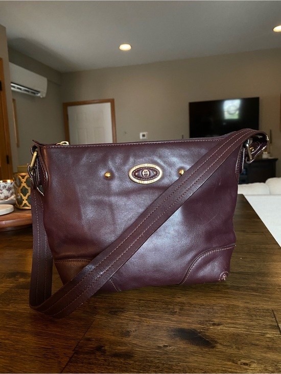 Etienne Aigner Handbags - Vintage Etienne Aigner Burgundy Leather Shoulder Bag